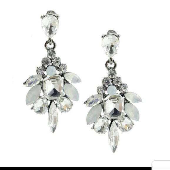 Teardrop Deco Style Crystal Earrings - Picture 1 of 2